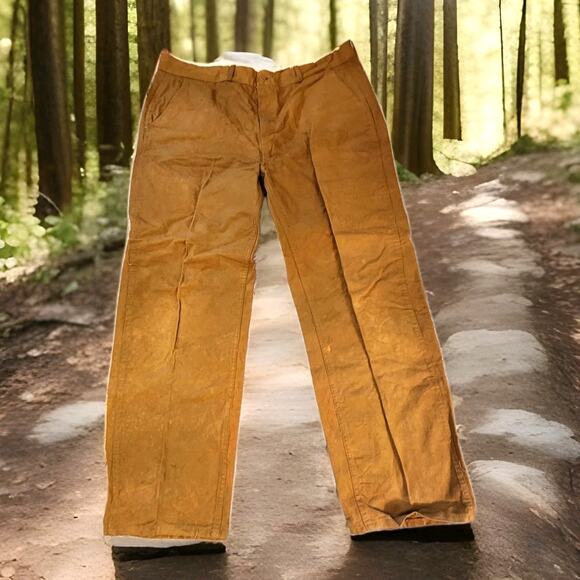 Vintage Bullseye Bill Hunting Pants Water Repellent Heavy Duck Brown Men's 38x30 - Picture 1 of 8